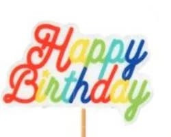 Happy Birthday Cursive Bouquet or Plant Pick