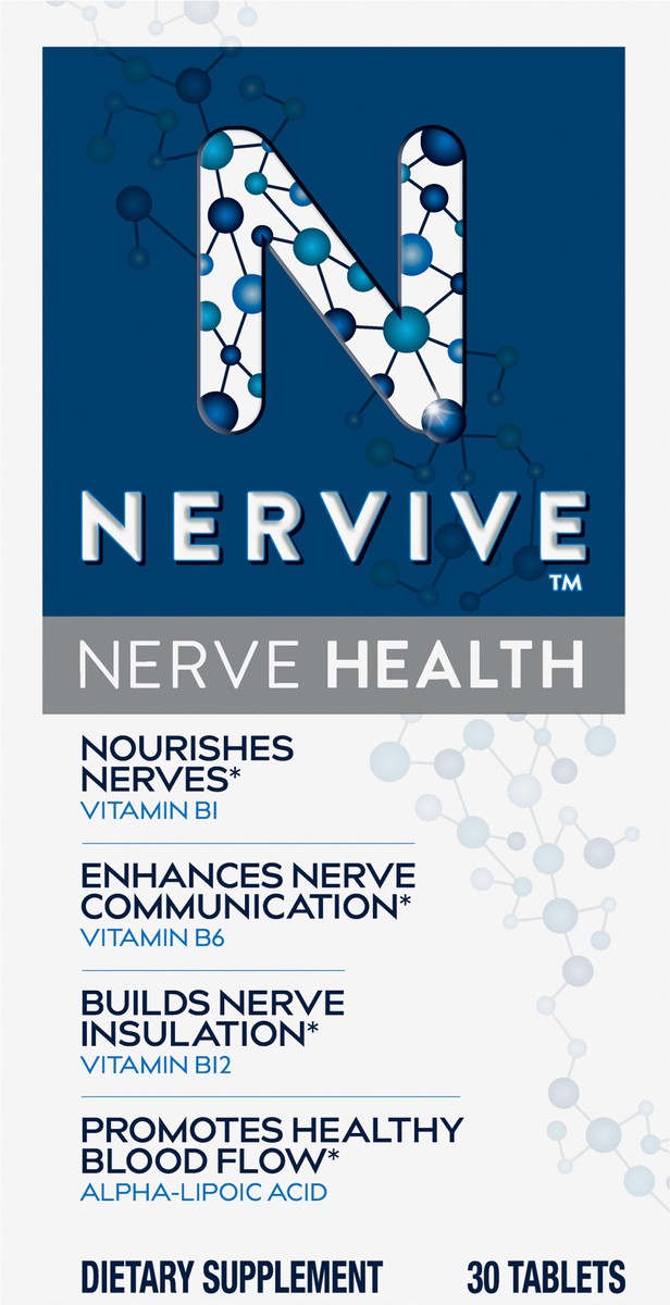 slide 7 of 7, Nervive Nerve Health, for Nerve Support and Healthy Nerve Function in Fingers, Hands, Toes, & Feet*, Alpha Lipoic Acid ALA, Vitamins B1, B6, & B12, 30 Daily Tablets, 30-day Supply, 30 ct