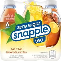 slide 17 of 22, Snapple Zero Sugar Half 'n Half Tea, 16 fl oz recycled plastic bottle, 6 pack - 6 ct, 6 ct