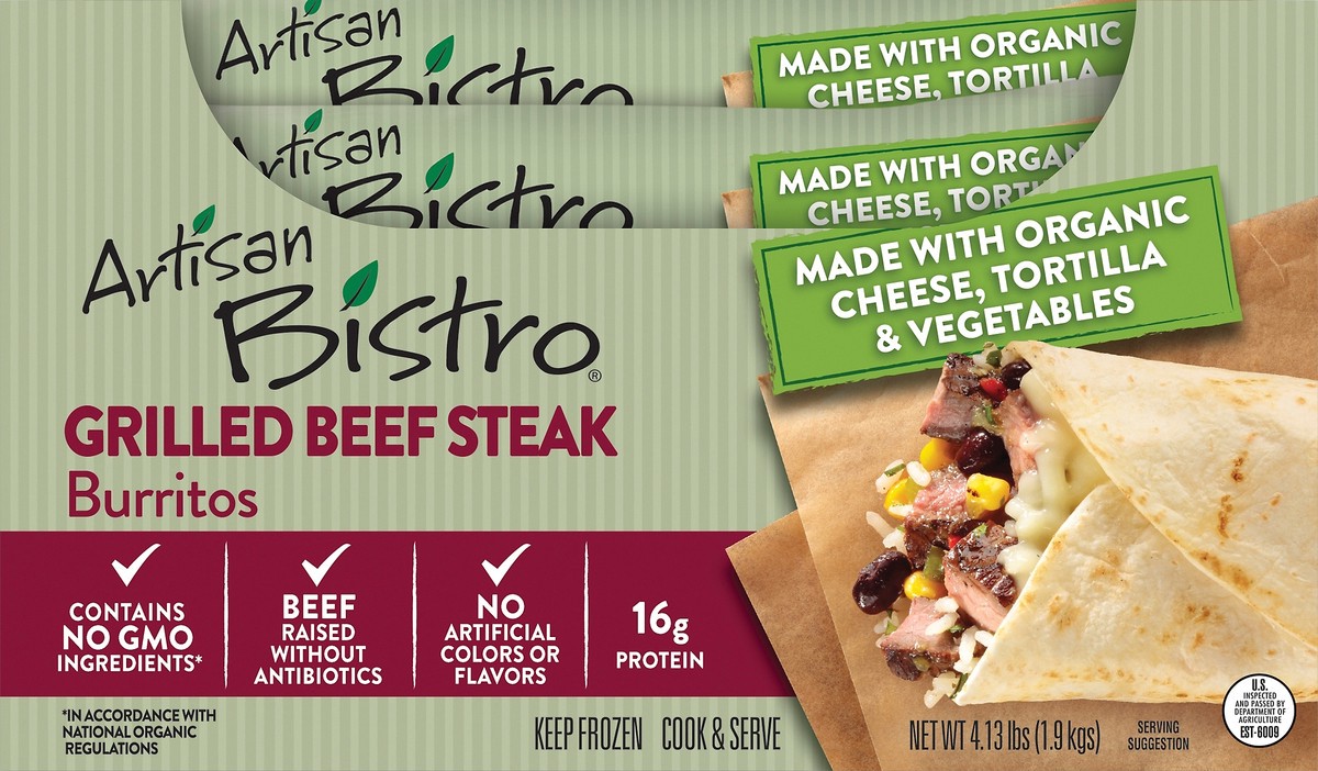 slide 6 of 7, Artisan Bistro Grilled Beef Steak Burrito 5.5 oz, 5.5 oz