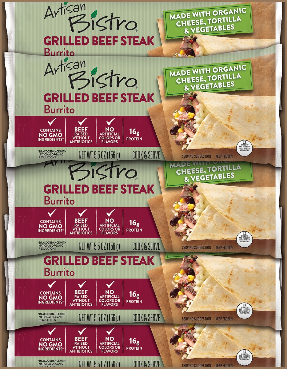 slide 2 of 7, Artisan Bistro Grilled Beef Steak Burrito 5.5 oz, 5.5 oz