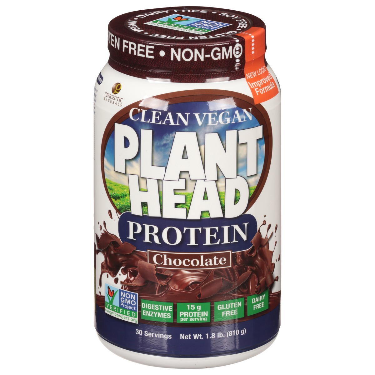 slide 1 of 2, Nature's Answer Plant Head Clean Vegan Chocolate Protein Powder 1.8 lb, 1.8 lb