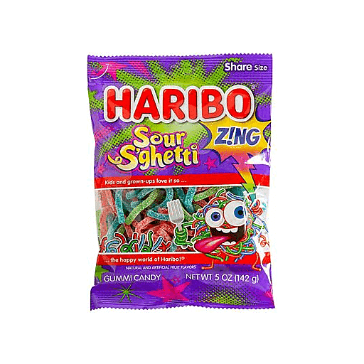 slide 1 of 1, Haribo Sour S'ghetti, 5 oz