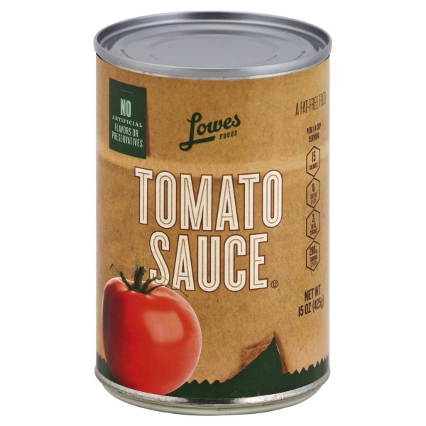 slide 1 of 1, Lowes Foods Tomato Sauce, 15 oz