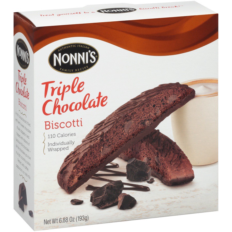 slide 3 of 8, Nonni's Triple Chocolate Biscotti, 8 ct