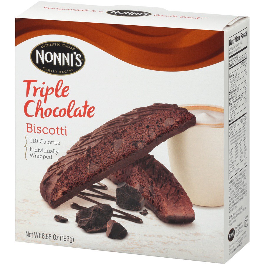 slide 5 of 8, Nonni's Triple Chocolate Biscotti, 8 ct