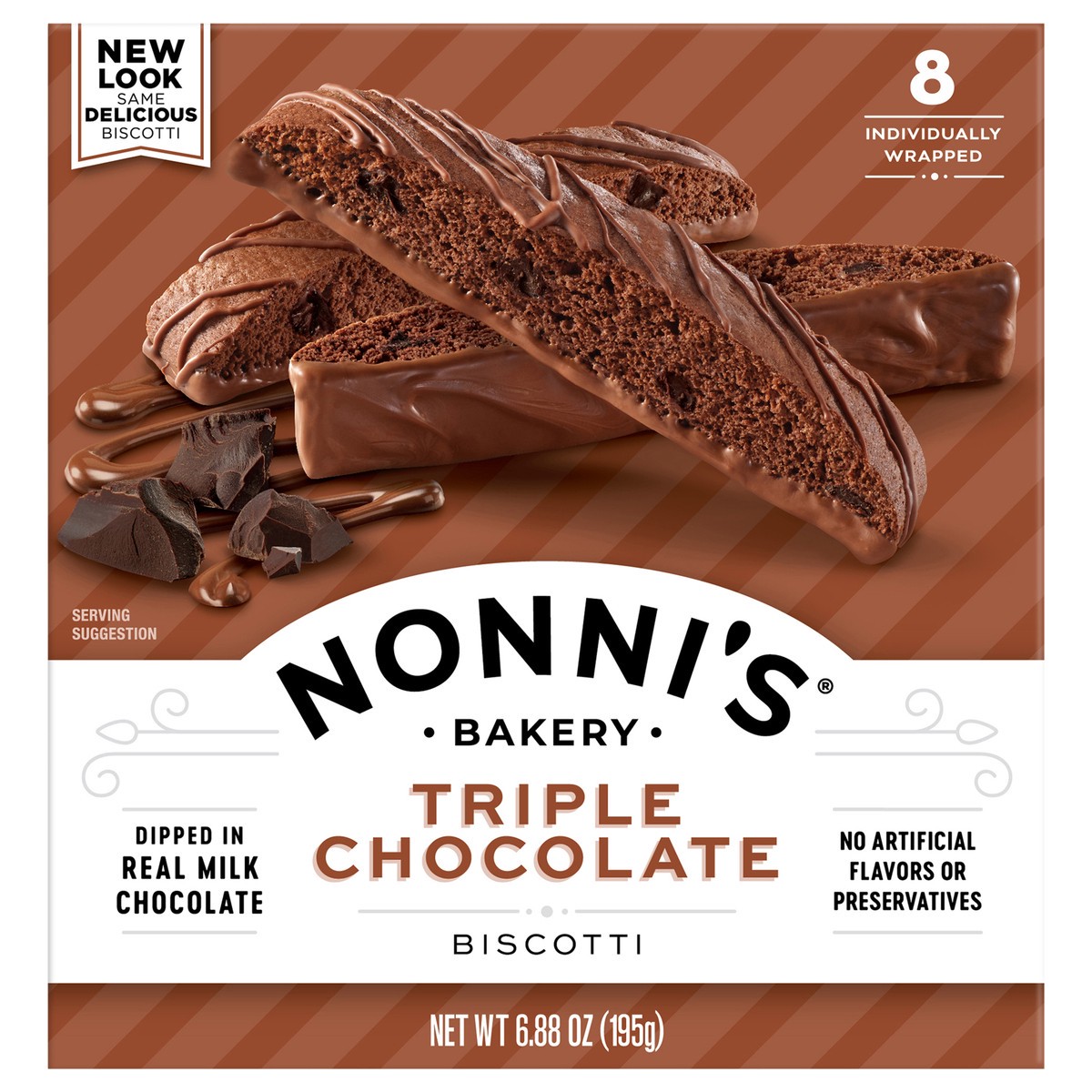 slide 1 of 8, Nonni's Nonni''s Triple Chocolate Biscotti, 8-count carton 6.88 oz, 8 ct