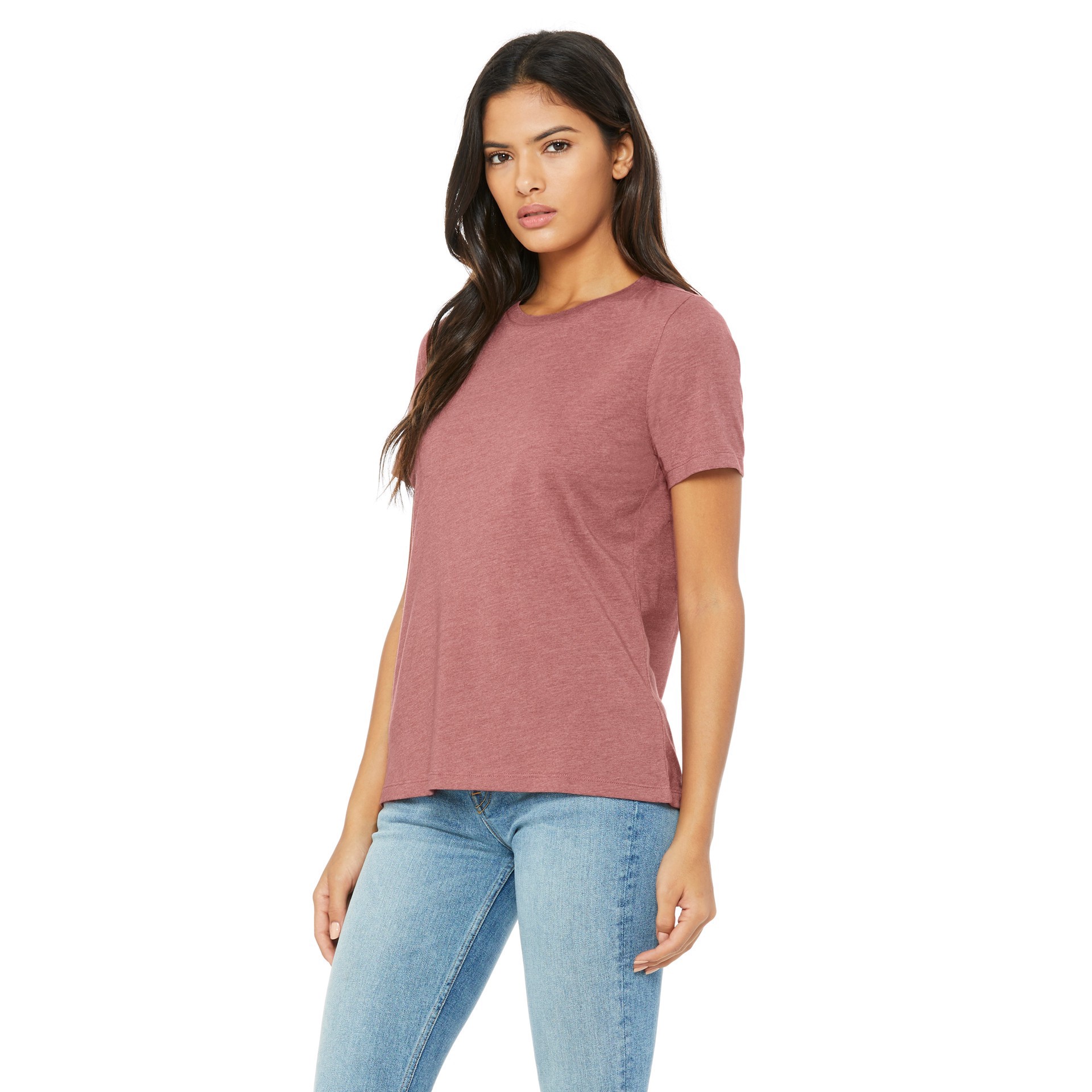 slide 3 of 4, Bella+canvas Women's Relaxed Heather Short Sleeve T-Shirt, LG