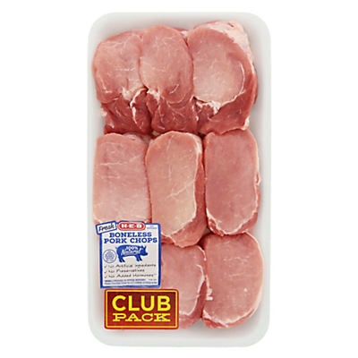 slide 1 of 1, H-E-B Pork Ribeye Boneless Thick Club Pack, per lb