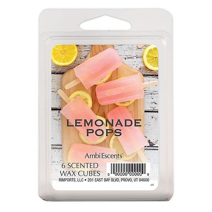 slide 1 of 1, AmbiEscents Lemonade Pops Scented Wax Cubes, 6 ct