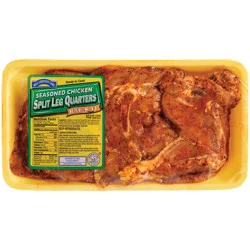 Hill Country Fare Seasoned Split Chicken Leg Quarters - BBQ Flavored