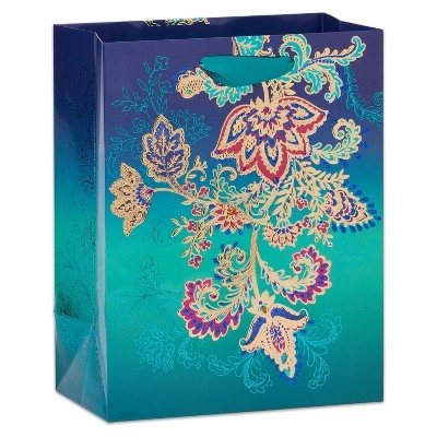 slide 1 of 1, Papyrus Jacobean Floral Large Gift Bag, 1 ct