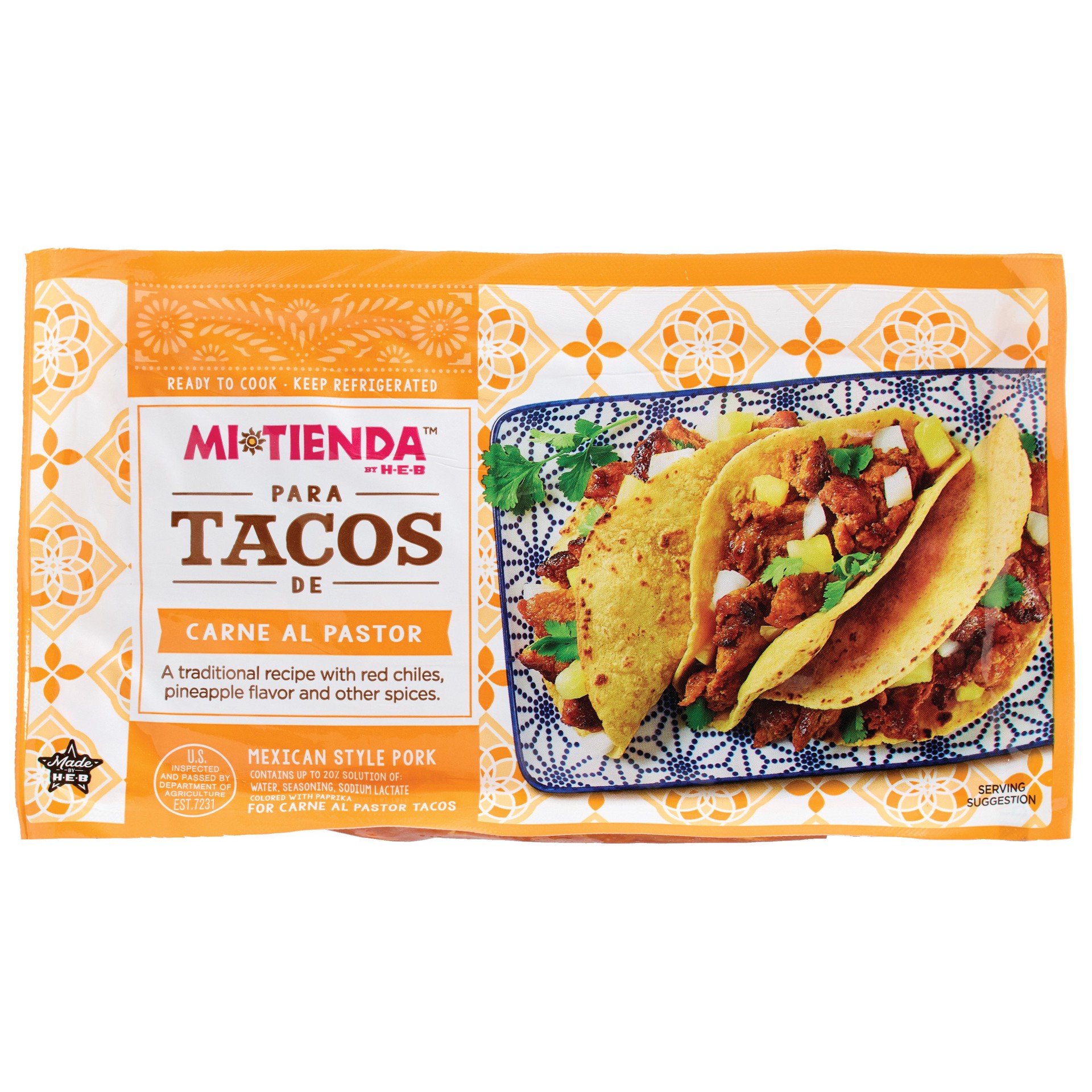 slide 1 of 1, H-E-B Mi Tienda Mexican-Style Pork for Tacos - Carne Al Pastor, per lb