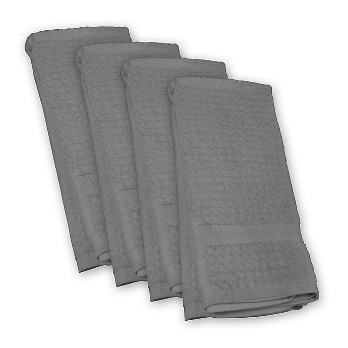 slide 1 of 1, Design Imports Waffle Kitchen Towels - Grey, 4 ct