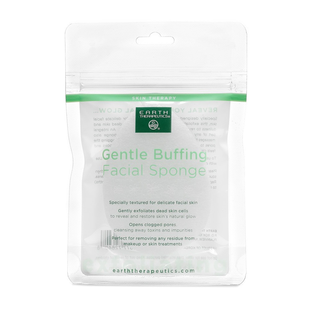slide 1 of 2, Earth Therapeutics Gentle Buffing Facial Sponge, 1 ct