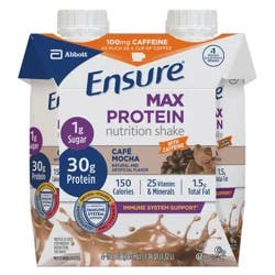 Ensure Max Protein Cafe Mocha Nutrition Shake - 4 ct