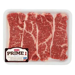 H-E-B Prime 1 Beef Boneless New York Strip Steaks - Value Pack