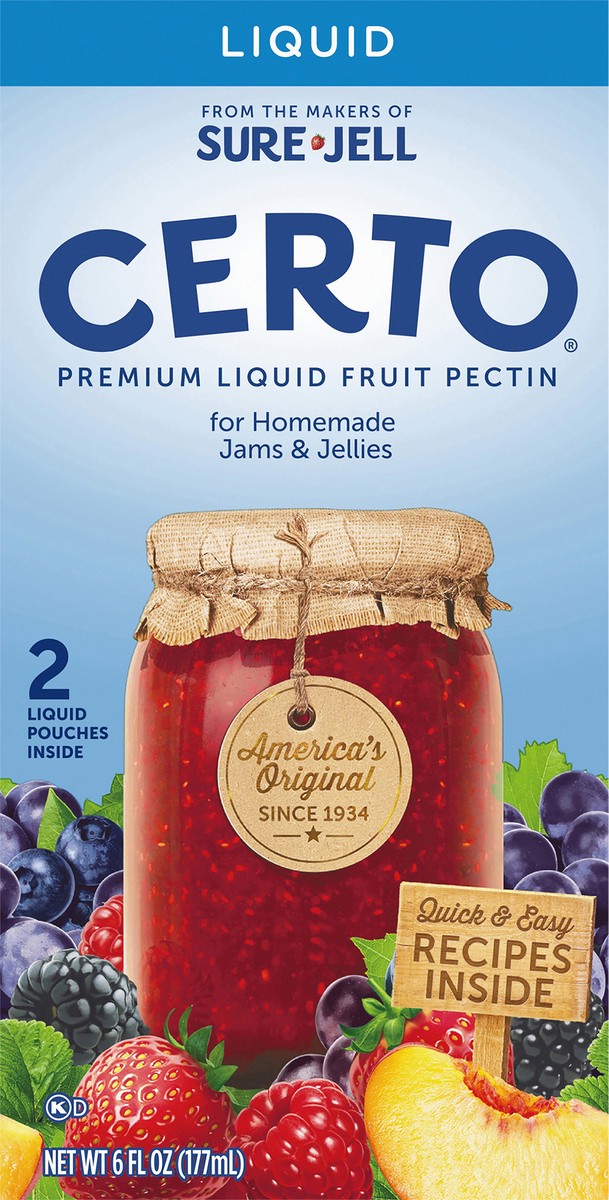slide 1 of 9, Sure-Jell Certo Premium Liquid Fruit Pectin, 2 ct Packs, 6 fl oz