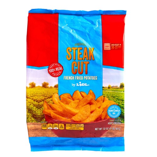 slide 1 of 1, frozen steak cut French fried potatoes, 32 oz