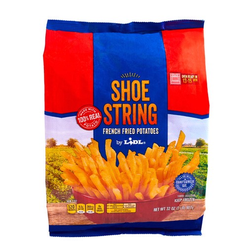 slide 1 of 1, frozen shoe string French fried potatoes, 32 oz