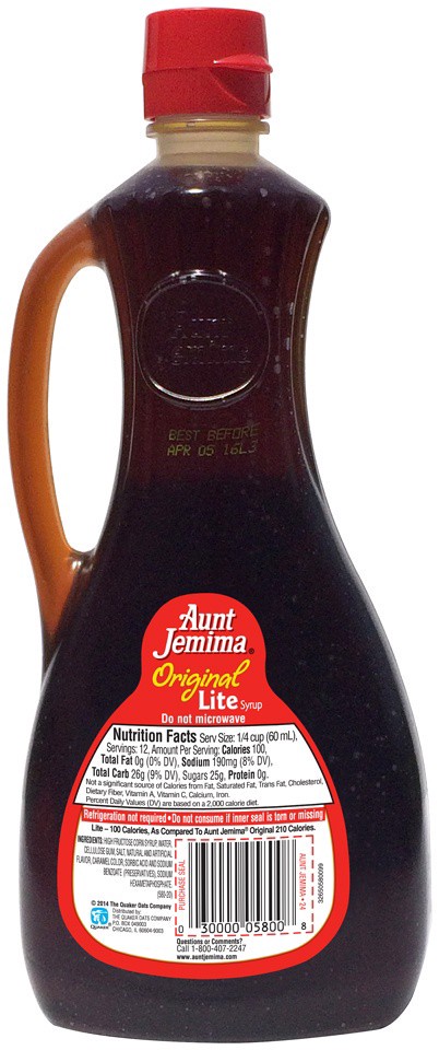 slide 3 of 4, Aunt Jemima Lite Syrup, 24 fl oz