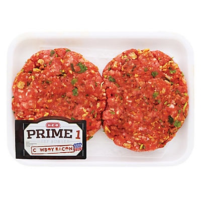 slide 1 of 1, H-E-B Prime 1 Cowboy Beef Burgers, per lb