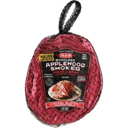 H-E-B Fully Cooked Boneless Applewood Smoked Half Spiral Sliced Honey Ham - Holiday Spice Glaze