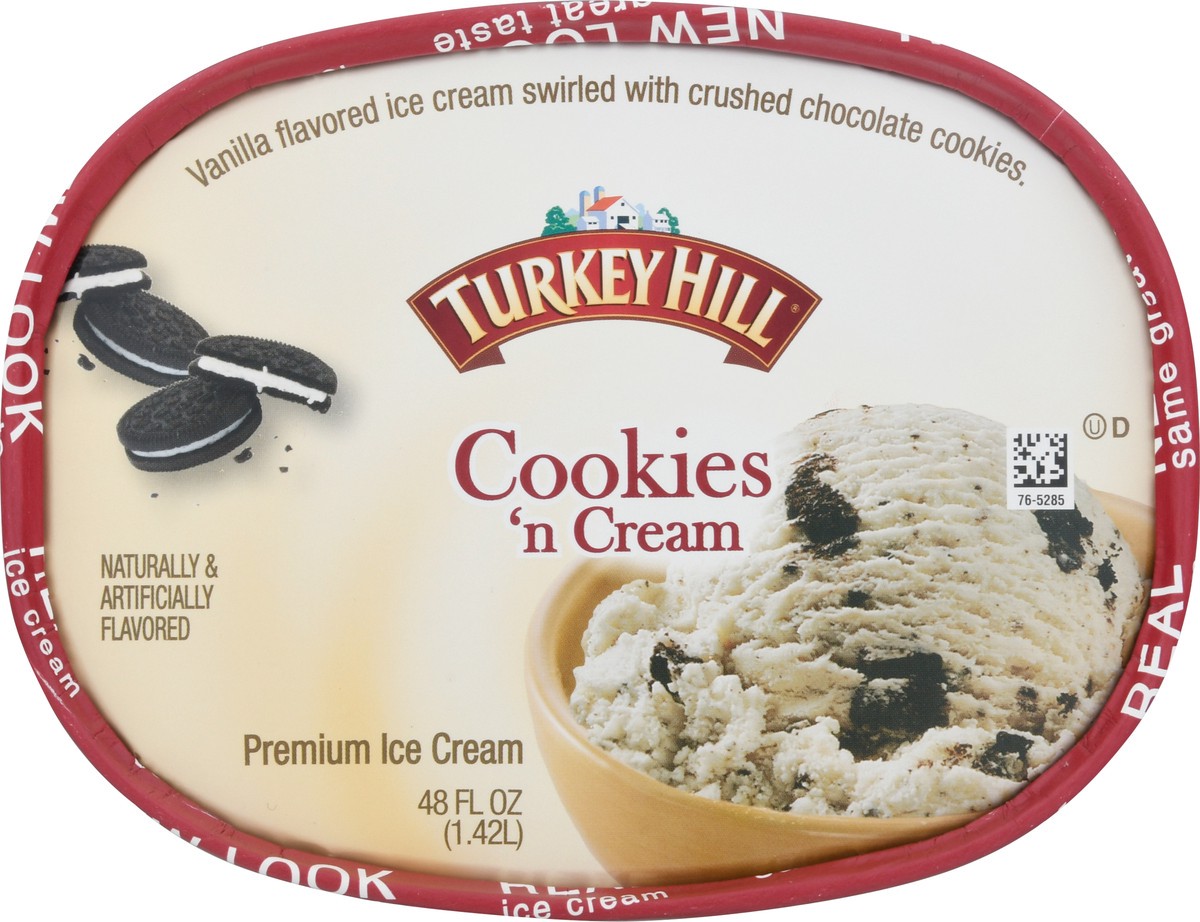 slide 6 of 13, Turkey Hill Premium Cookies 'n Cream Ice Cream 48 fl oz, 48 fl oz
