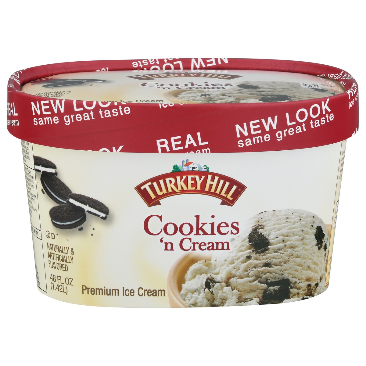slide 7 of 13, Turkey Hill Premium Cookies 'n Cream Ice Cream 48 fl oz, 48 fl oz