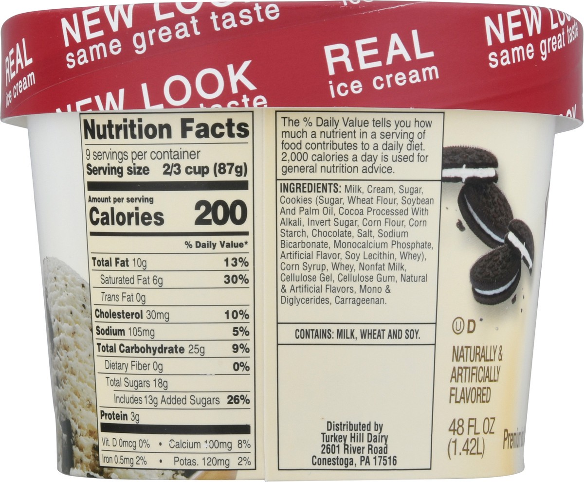 slide 13 of 13, Turkey Hill Premium Cookies 'n Cream Ice Cream 48 fl oz, 48 fl oz