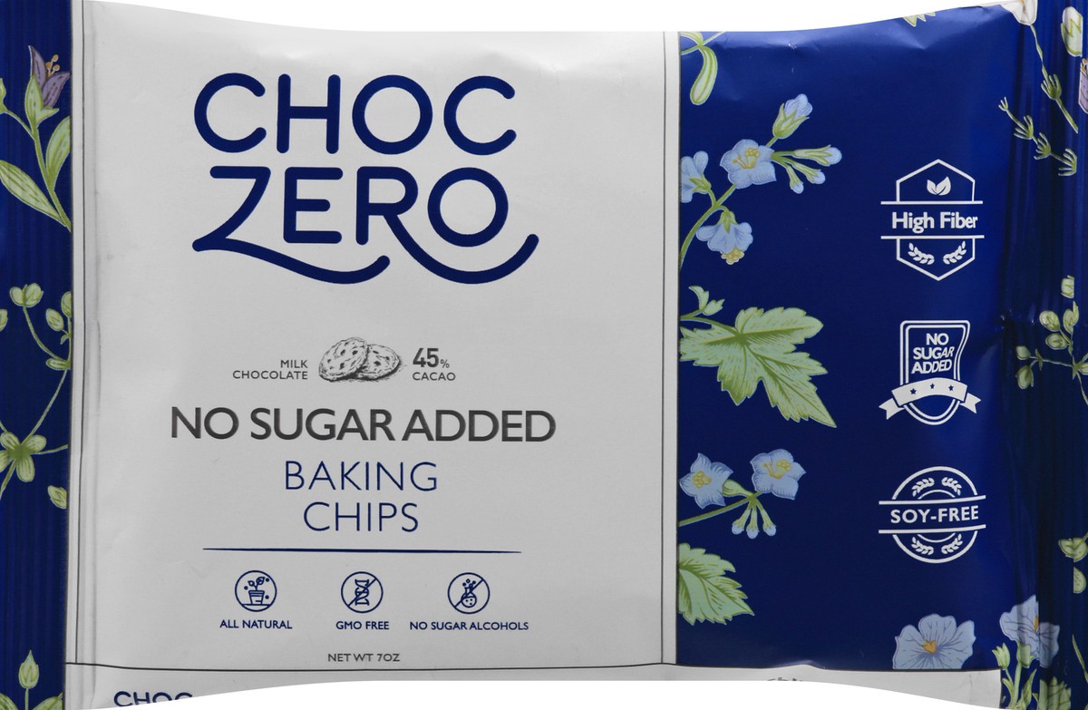 slide 12 of 13, ChocZero No Sugar Added 45% Cacao Milk Chocolate Baking Chips 7 oz, 7 oz