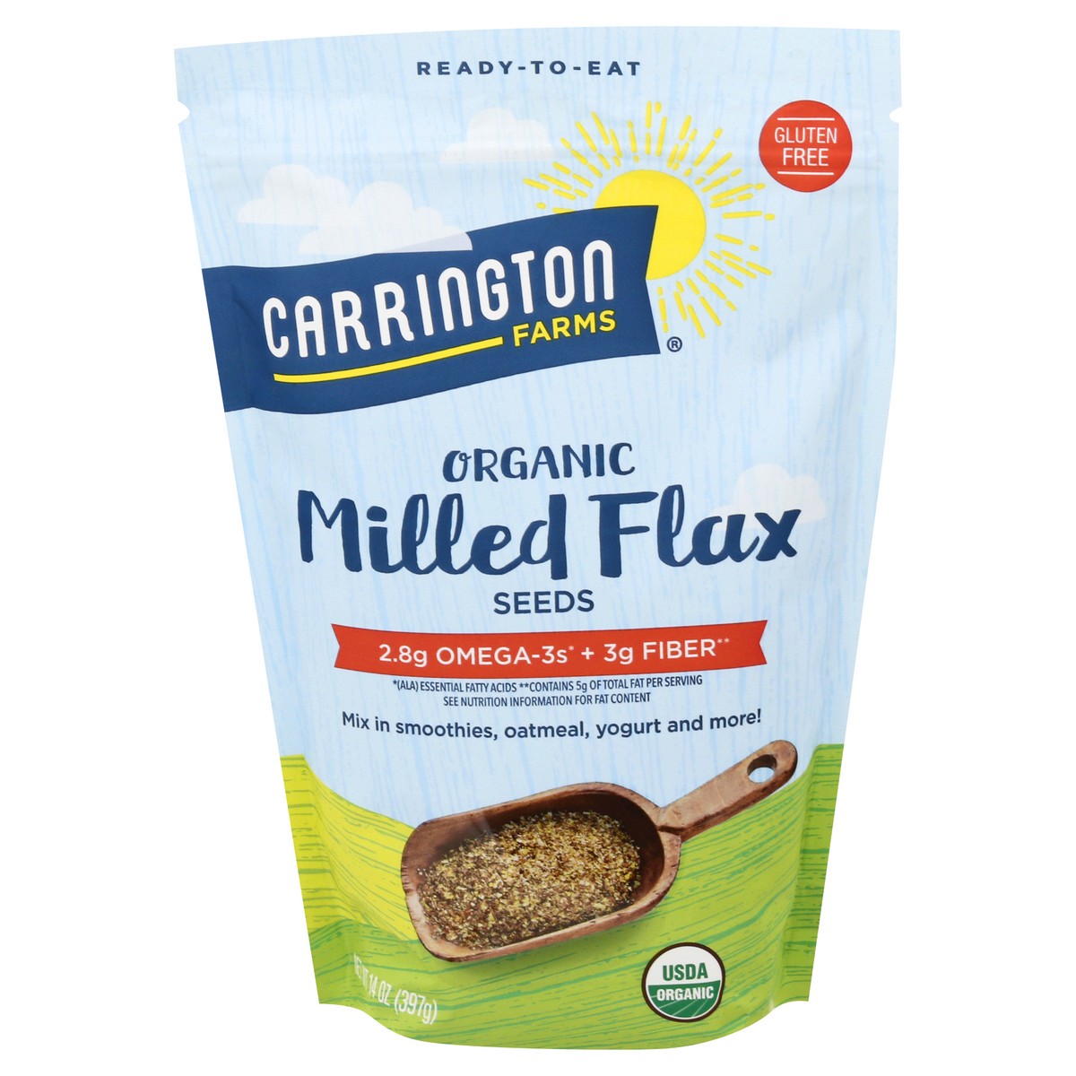 slide 7 of 13, Carrington Farms Organic Milled Flax Seeds 14 oz, 14 oz