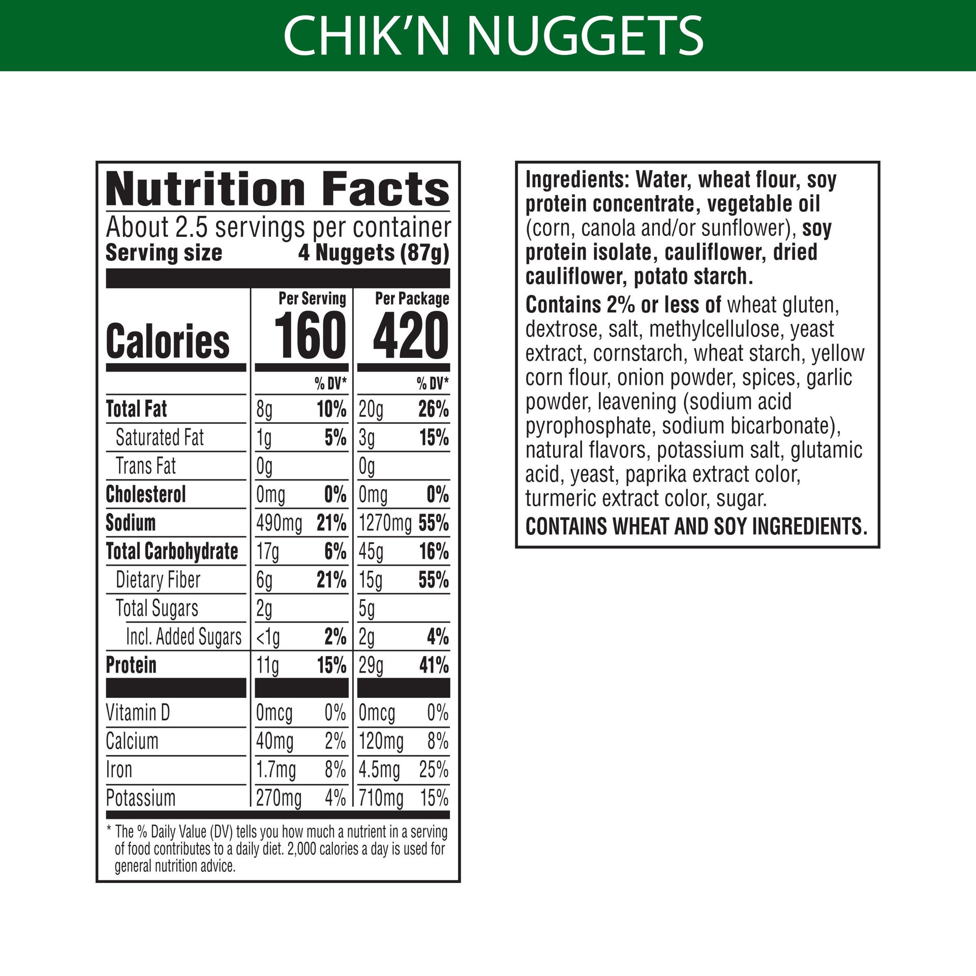 slide 3 of 5, MorningStar Farms Meatless Chicken Nuggets, Original Made With Cauliflower, 8 oz, Frozen, 8 oz