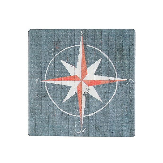 slide 1 of 1, Thirstystone Occasions Nautical Plank Compass Square Coaster, 1 ct