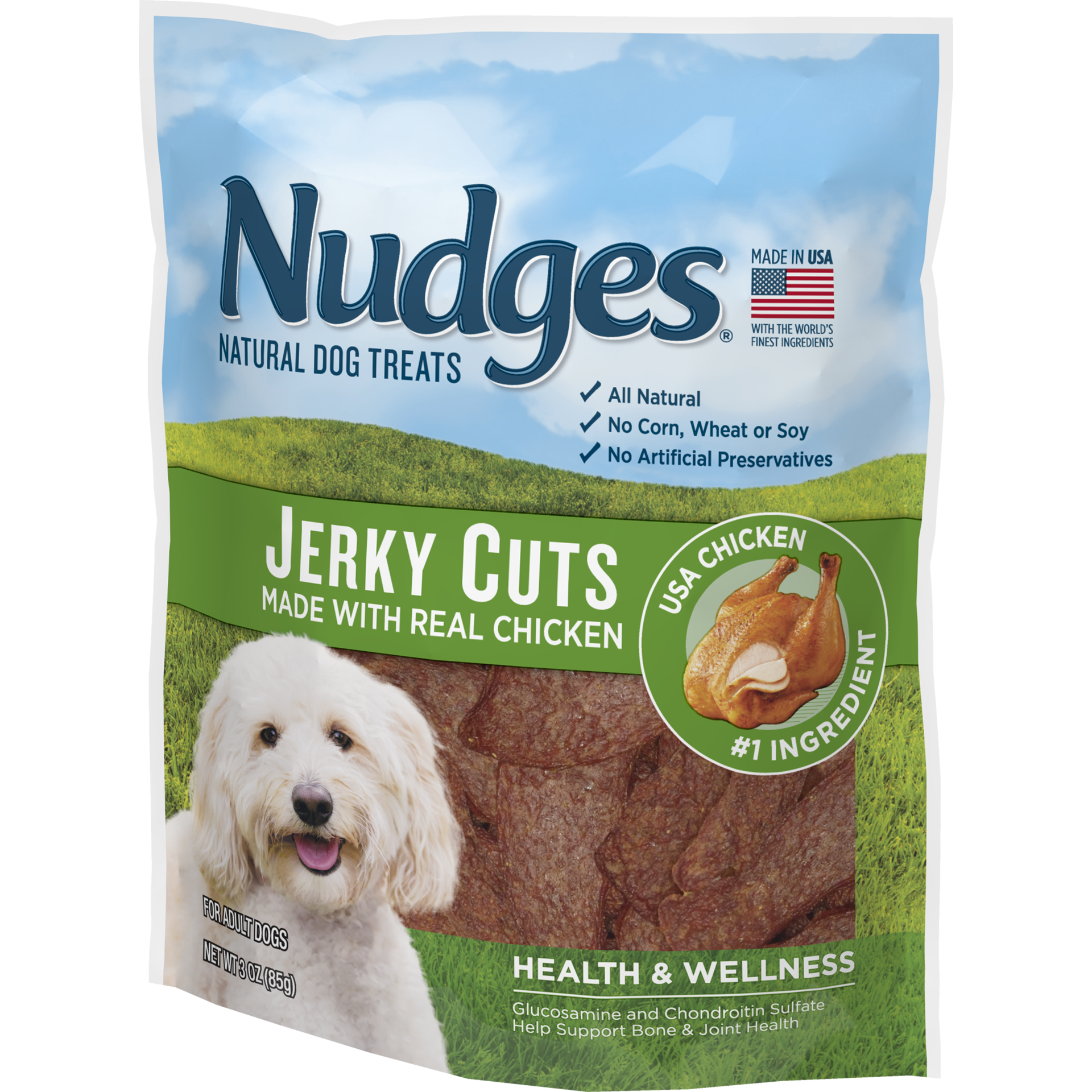 slide 4 of 4, NUDGES Jerky Cuts Made with Real Chicken Tender Treats, 3 oz