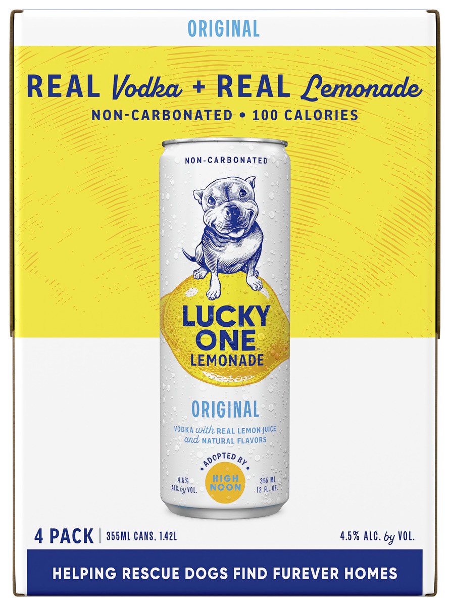 slide 6 of 6, Lucky One Vodka Lemonade, 4 ct; 355 ml
