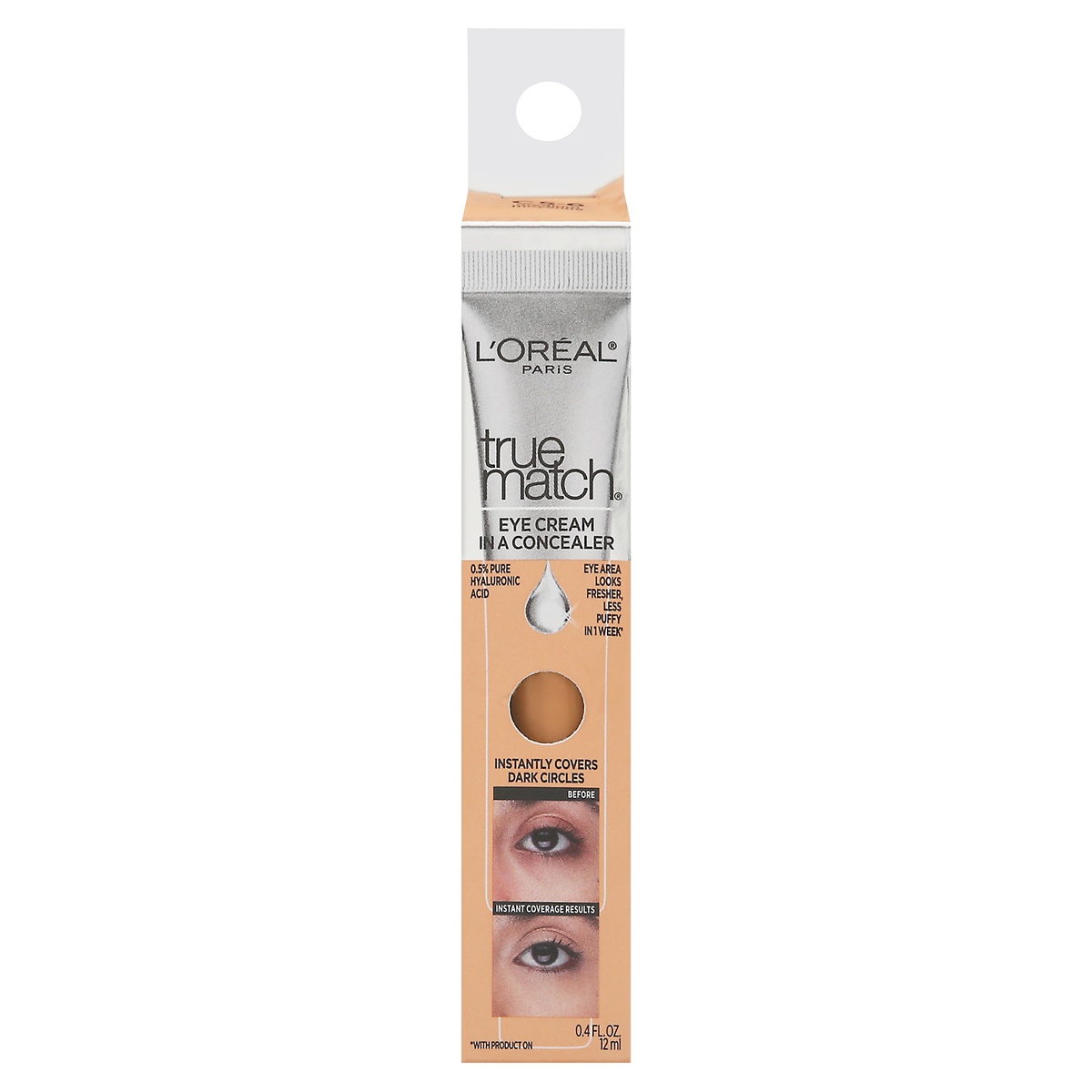 slide 1 of 1, L'Oréal True Match Eye Cream in a Concealer, Medium C5-6, 0.4 fl oz