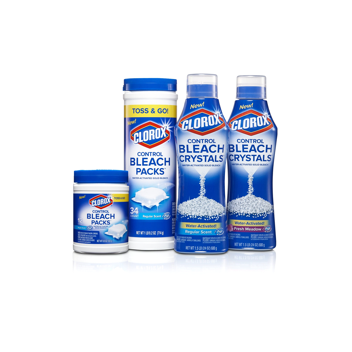 slide 2 of 2, Clorox Zero Splash Bleach Crystals, Regular Scent, 24 Ounces (Pack of 6), 24 oz