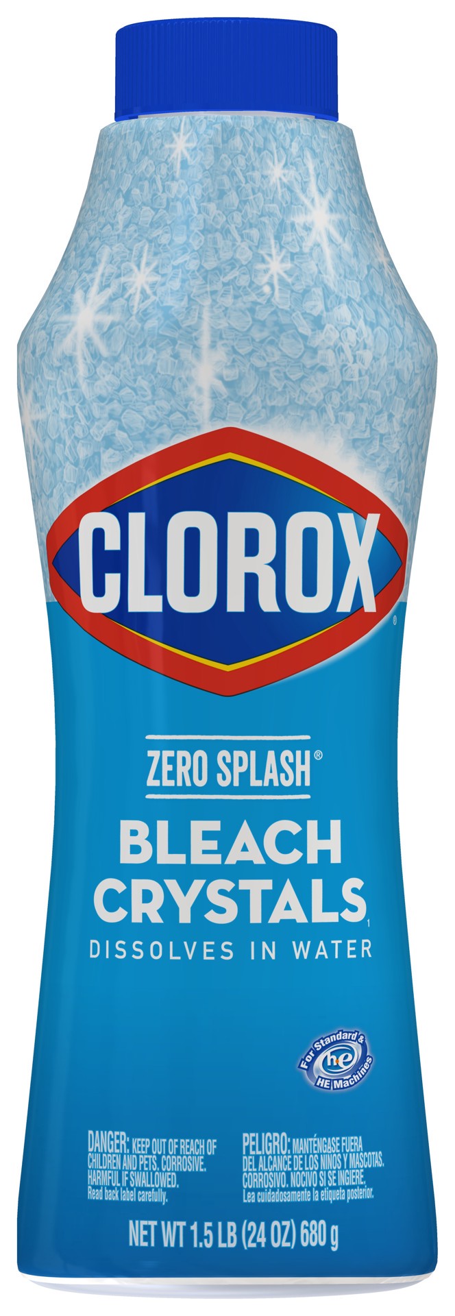 slide 1 of 2, Clorox Zero Splash Bleach Crystals, Regular Scent, 24 Ounces (Pack of 6), 24 oz