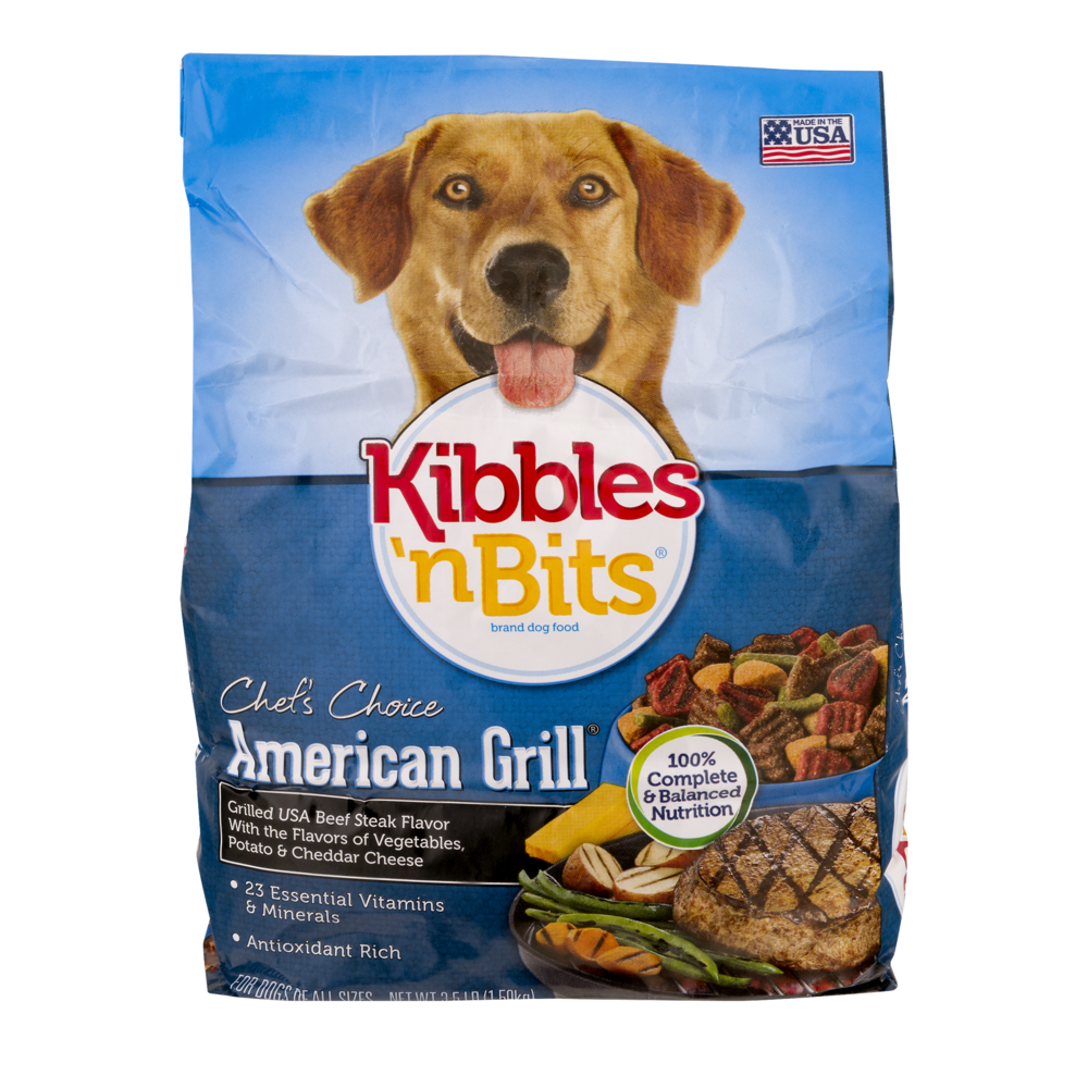 slide 1 of 6, Kibbles 'n Bits American Grill Dog Food, 3.5 lb