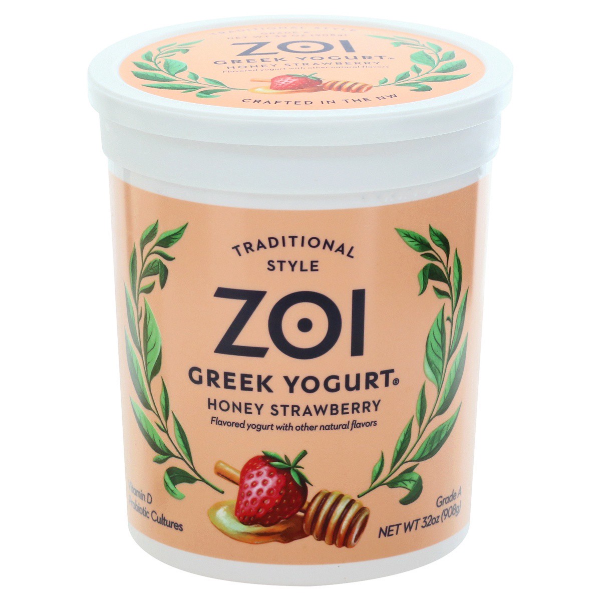 slide 1 of 9, Zoi Honey Strawberry Greek Yogurt,