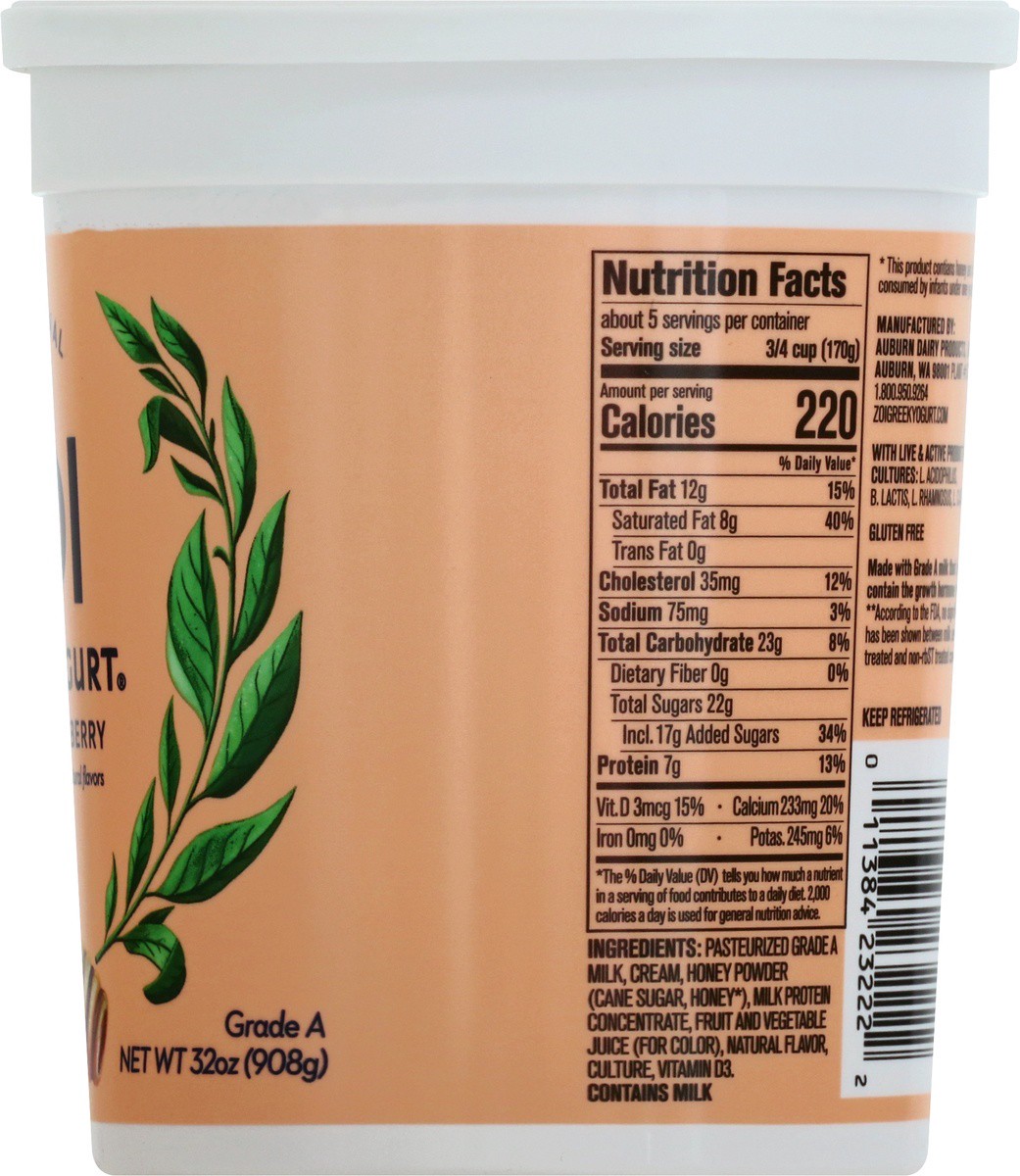 slide 6 of 9, Zoi Honey Strawberry Greek Yogurt,