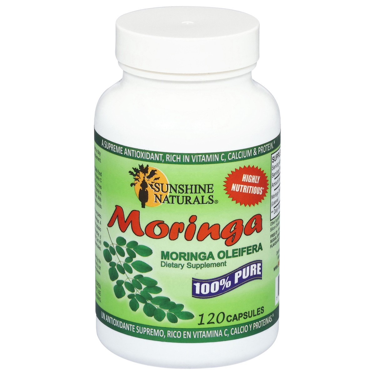 slide 2 of 4, Sunshine Naturals Pure Moringa 120 Count, 120 ct