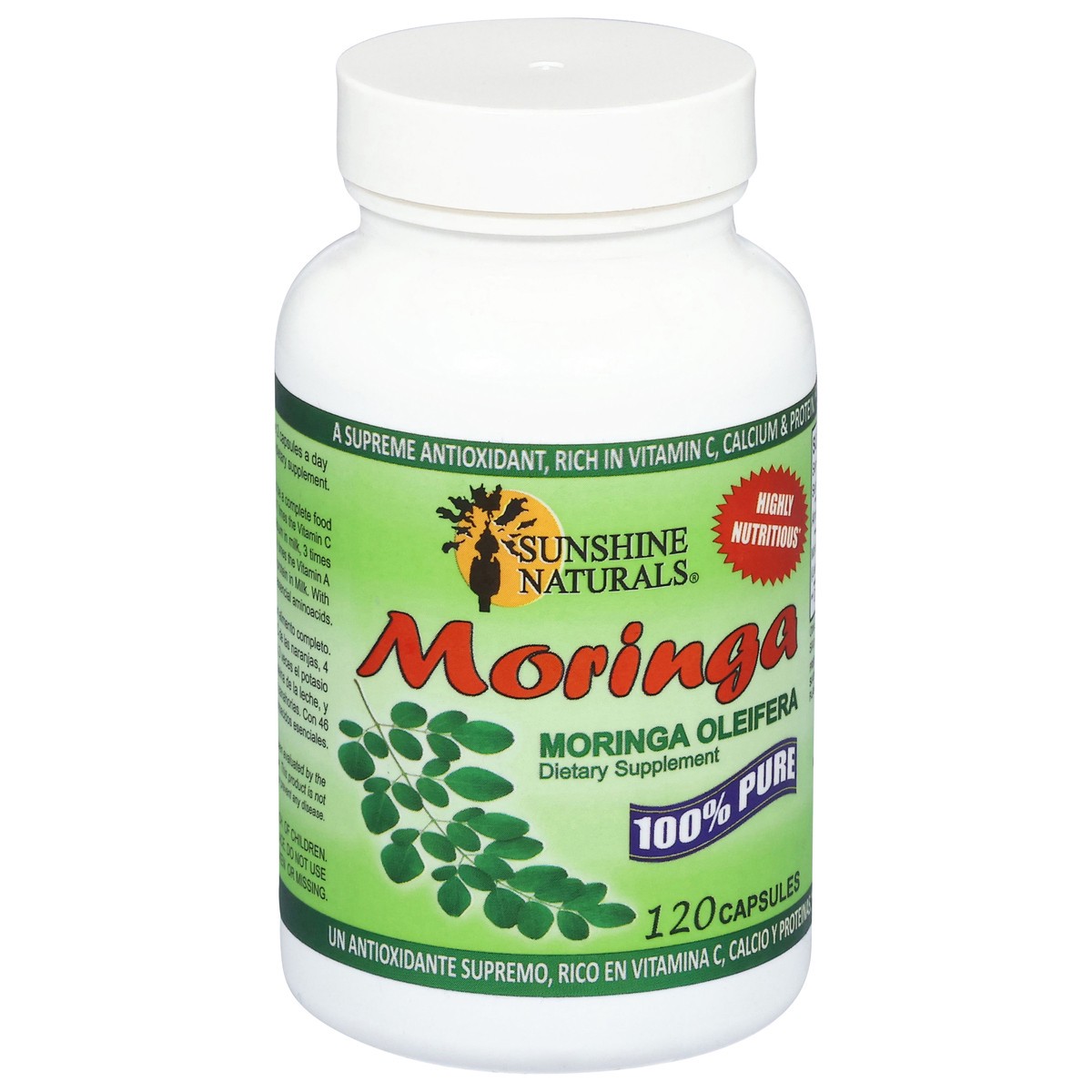 slide 3 of 4, Sunshine Naturals Pure Moringa 120 Count, 120 ct