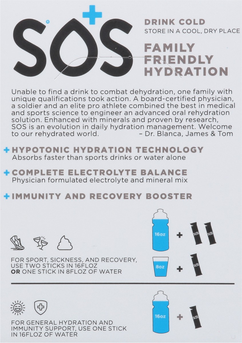 slide 5 of 9, S.O.S. Berry Electrolyte & Mineral Drink Mix 10 - 0.16 oz ea, 10 ct