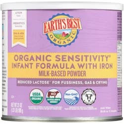Earth's Best Organic Organic Sensitivity Infant Formula with Iron 21 oz. Canister