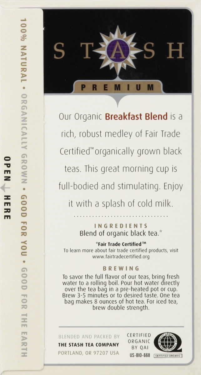 slide 4 of 5, Stash Organic Breakfast Blend Black Tea - 18 ct, 18 ct