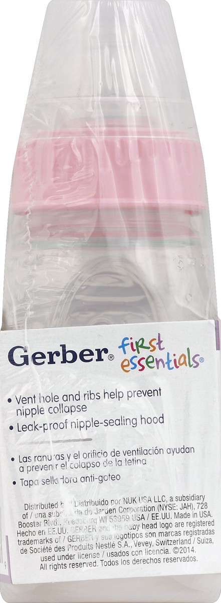 slide 3 of 4, Gerber Clear View Bottles with Silicone Nipples, 3 ct