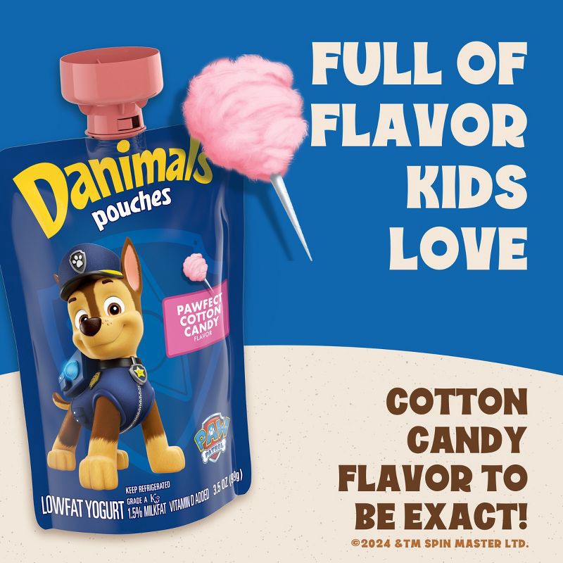 slide 3 of 13, Danimals Cotton Candy Kids' Squeezable Yogurt - 4ct/3.5oz Pouches, 4 ct; 3.5 oz