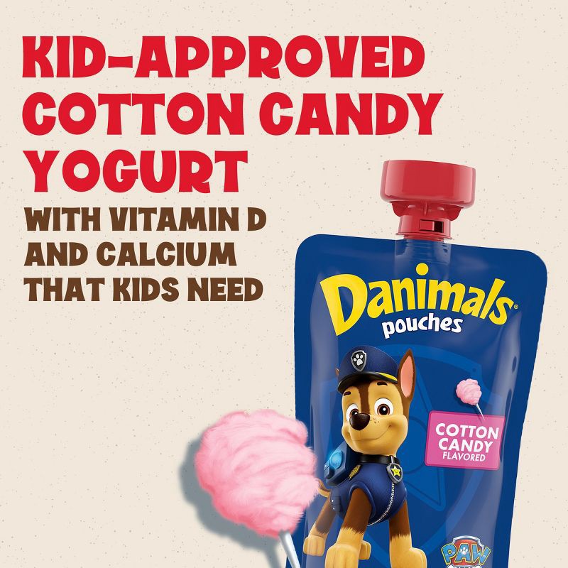slide 3 of 12, Danimals Cotton Candy Kids' Squeezable Yogurt - 4ct/3.5oz Pouches, 4 ct; 3.5 oz